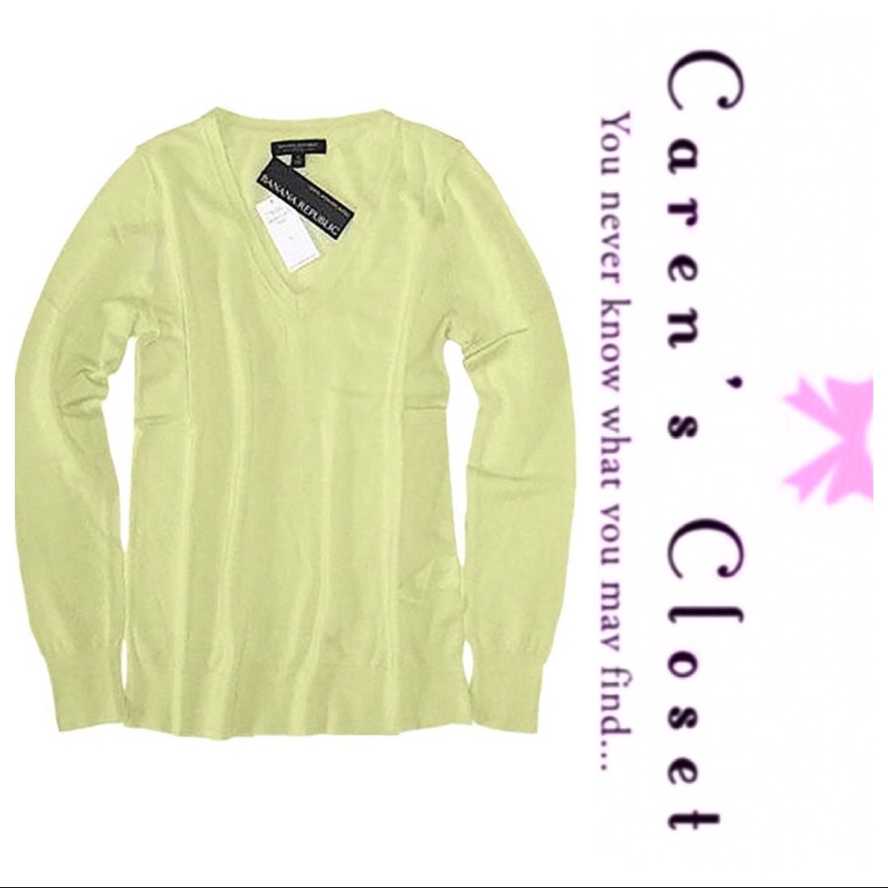 NWT Banana Republic Chartreuse Merino Wool Sweater